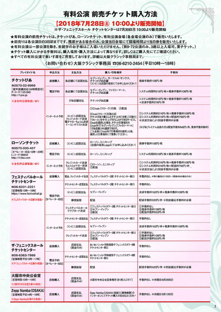 2018年｜大阪クラシックパンフレット